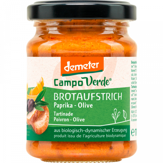 Campo Verde Demeter Brotaufstrich Paprika-Olive 110 g 