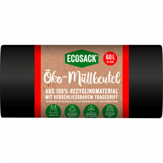 Ecosack Öko-Müllbeutel 60 l 14 Stück 