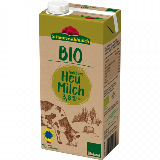 Schwarzwaldmilch Bio haltbare Heu Milch 3,8 % Fett 1 l 