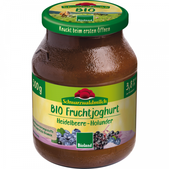 Schwarzwaldmilch Bio Fruchtjoghurt Heidelbeere-Holunder 500 g 