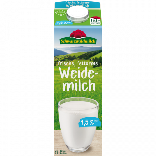 Schwarzwaldmilch frische fettarme Weidemilch 1,5 % Fett 1 l 