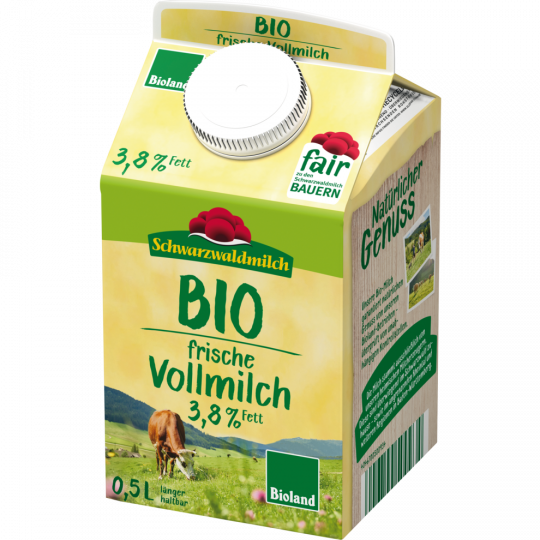 Schwarzwaldmilch Bioland Vollmilch 3,8 % Fett 0,5 l 