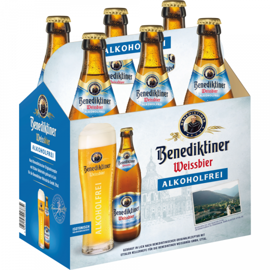 Benediktiner Weissbier Alkoholfrei - 6-Pack 6 x 0,5 l 
