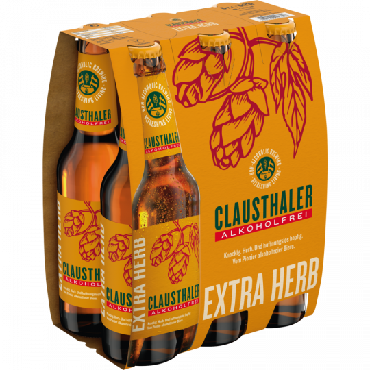 Clausthaler Extra Herb - 6-Pack 6 x 0,33 l 
