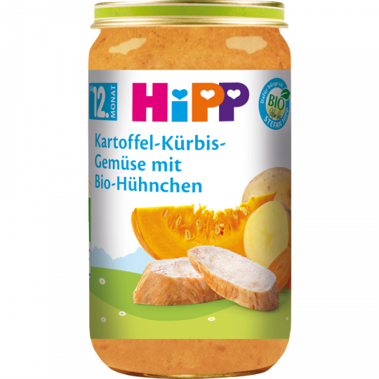 HiPP Bio Kartoffel-Kürbis-Gemüse mit Bio-Hühnchen ab 12. Monat 250 g 
