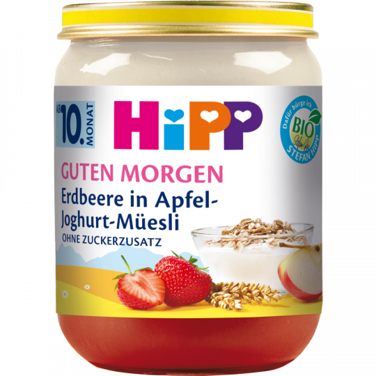 HiPP Bio Guten Morgen Erdbeere in Apfel-Joghurt-Müesli ab 10. Monat 160 g 
