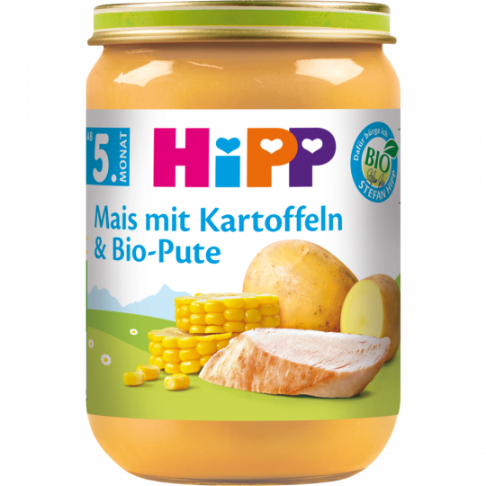 HiPP Bio Mais mit Kartoffelpüree und Bio-Pute ab 5. Monat 190 g 