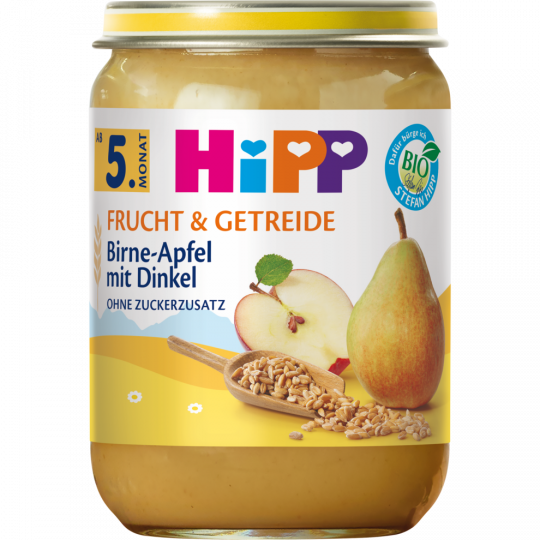 HiPP Bio Frucht & Urgetreide Birne in Apfel mit Dinkel nach 4. Monat 190 g 
