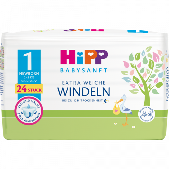 HiPP Babysanft Windeln Newborn Gr.1 2-5kg 24 Stück 