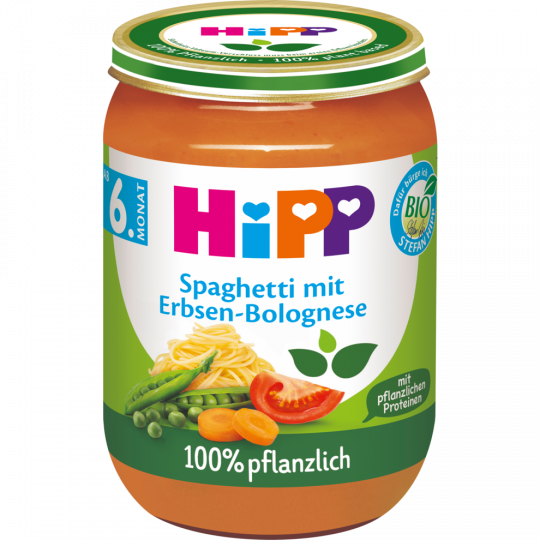 HiPP Bio Spaghetti mit Erbsen-Bolognese ab 6. Monat 190 g 