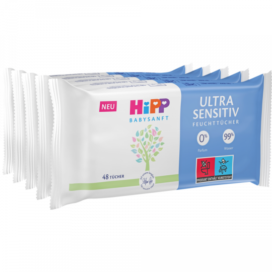 HiPP Babysanft Feuchttücher Ultra Sensitiv 5 x 48 Stück 