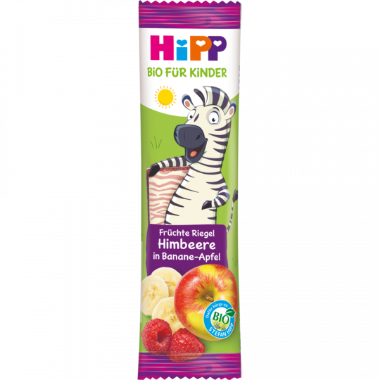 HiPP Bio Früchte Riegel Zebra Himbeere in Banane-Apfel 23 g 