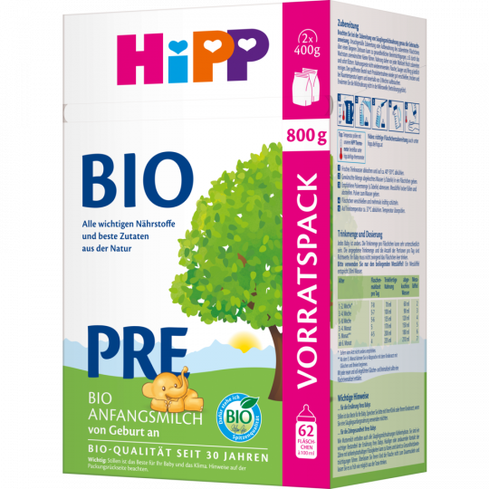 HiPP Bio Pre Anfangsmilch von Geburt an 800 g 