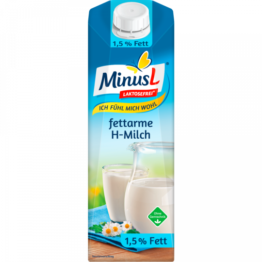 MinusL Laktosefrei fettarme H-Milch 1,5% Fett 1 l 