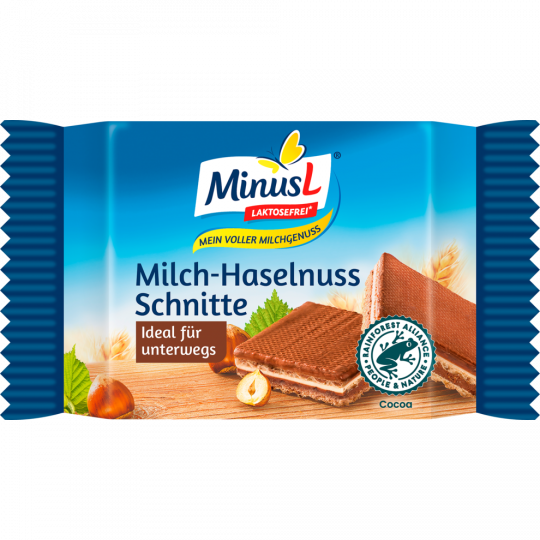 MinusL Milch-Haselnuss-Schnitte 4 x 25 g 
