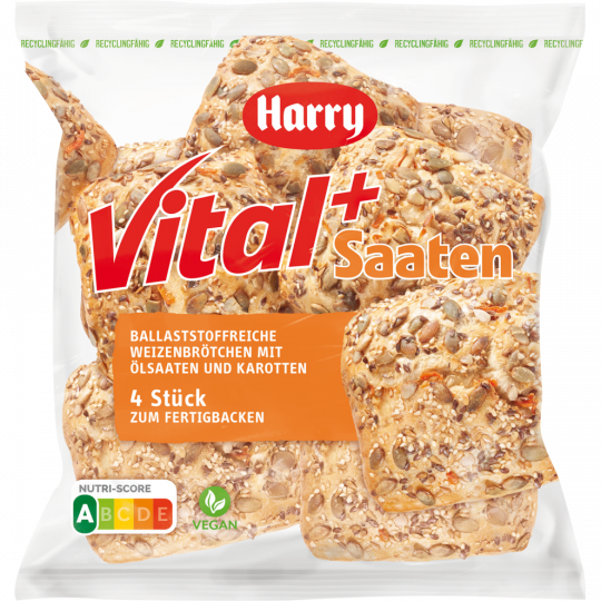 Harry Vital+Saaten Brötchen zum Fertigbacken 4 Stück 