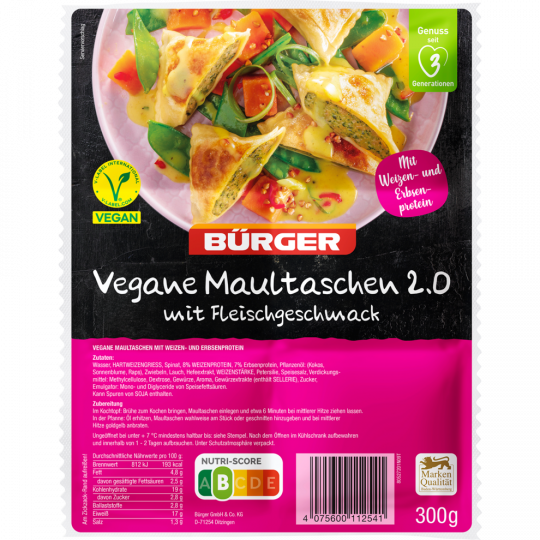 Bürger Maultaschen 2.0 vegan 300 g 