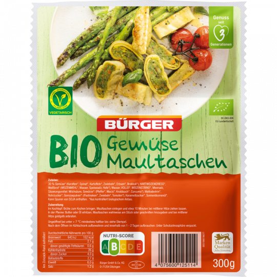 Bürger Bio Gemüsemaultaschen 300 g 