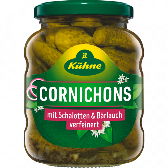 Kühne Cornichons mit Schalotten & Bärlauch 330 g 