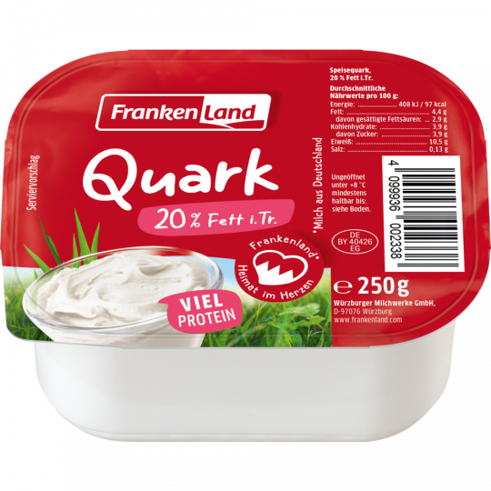 Frankenland Quark Halbfettstufe 20 % Fett i. Tr. 250 g 