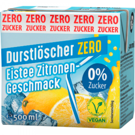 DURSTLÖSCHER Zero Eistee Zitronen-Geschmack 0,5 l 