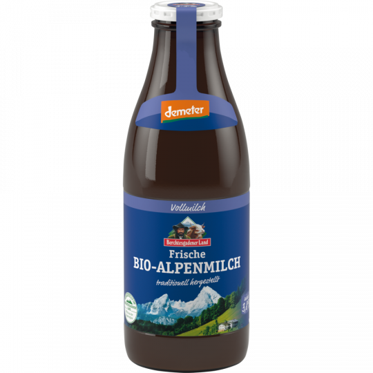 Berchtesgadener Land Demeter Frische Bio-Alpenmilch 3,8 % Fett 1 l 