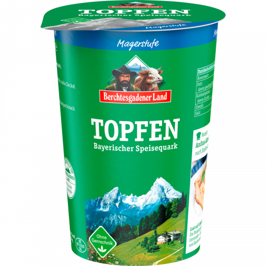 Berchtesgadener Land Topfen Bayerischer Speisequark Magerstufe 500 g 