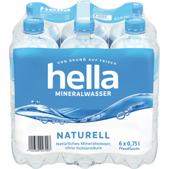 hella Mineralwasser Naturell - 6-Pack 6 x 0,75 l 