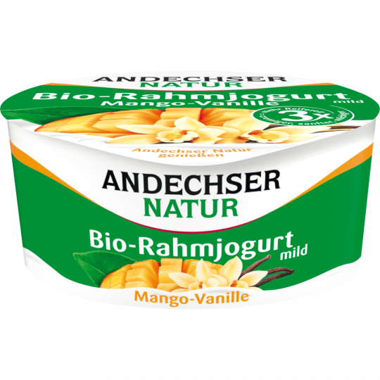 Andechser Natur Bio Rahmjogurt mild Mango-Vanille 10 % Fett 150 g 