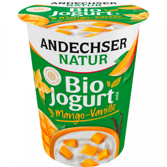Andechser Natur Bio Jogurt mild Mango-Vanille 3,7 % Fett 400 g 