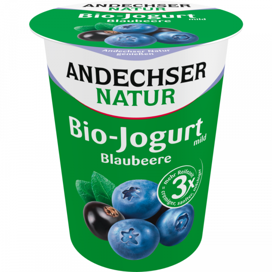 Andechser Natur Bio Jogurt mild Blaubeere-Cassis 3,8 % Fett 400 g 