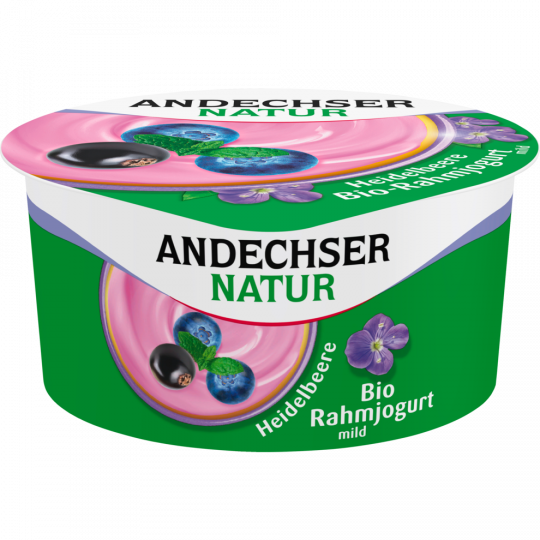 Andechser Natur Bio Rahmjogurt mild Heidelbeer-Cassis 10 % Fett 150 g 