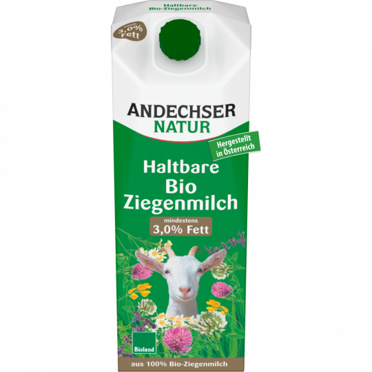 Andechser Natur Bio haltbare Ziegenmilch 3,0 % Fett 1 l 
