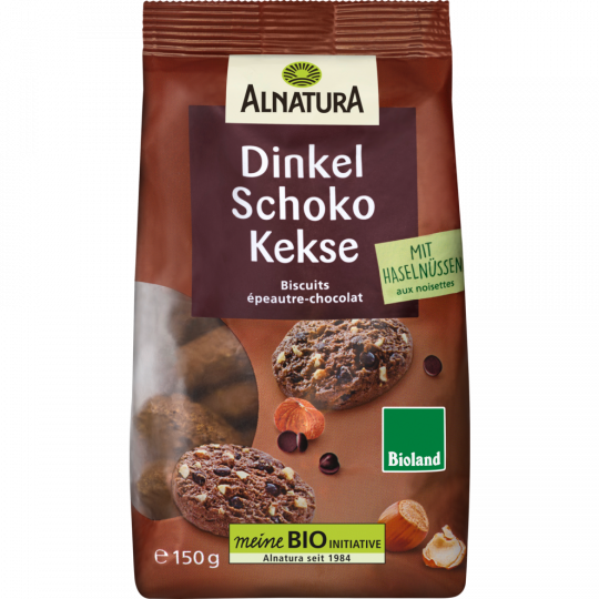 Alnatura Bio Dinkel Schoko Kekse mit Haselnüssen 150 g 