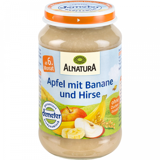 Alnatura Demeter Apfel mit Banane und Hirse ab 6. Monat 190 g 