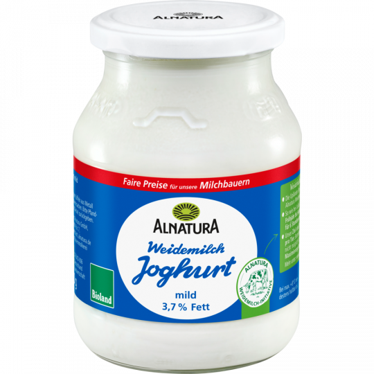 Alnatura Bio Weidemilch Joghurt mild Natur 3,7 % Fett 500 g 