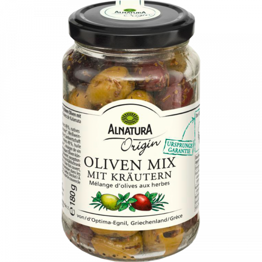 Alnatura Bio Origin Oliven Mix mit Kräutern 180 g 