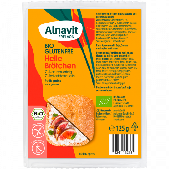 Alnavit Bio glutenfreie helle Brötchen 125 g 