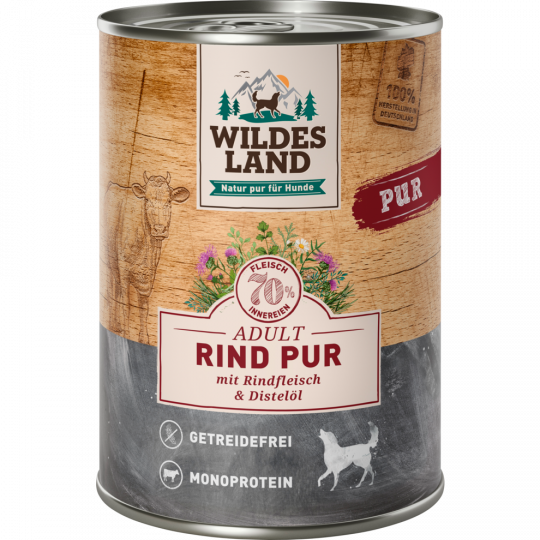 Wildes Land Rind Pur Hundefutter 400 g 