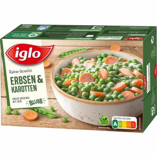 iglo Rahm-Gemüse Erbsen & Karotten 480 g 