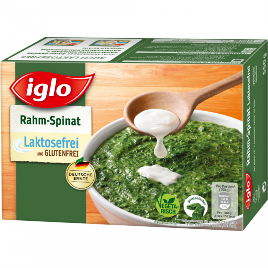 iglo Rahm-Spinat laktose- und glutenfrei 550 g 