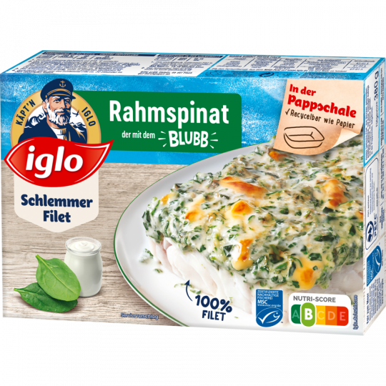 iglo MSC Schlemmer-Filet Rahmspinat 380 g 
