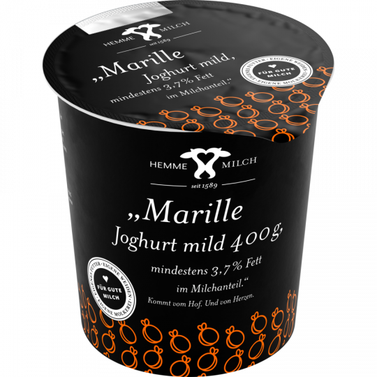 Hemme Milch Wedemark Marillenjoghurt mild 3,7 % Fett 400 g 