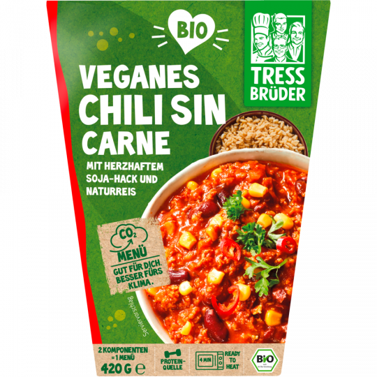 Tress Brüder Bio Veganes Chili sin Carne mit Naturreis 420 g 