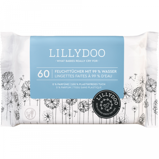 Lillydoo Feuchttücher mit 99% Wasser 60 Stück 