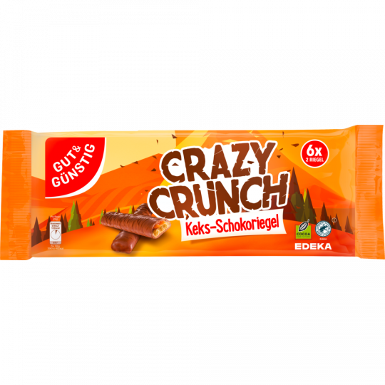 GUT&GÜNSTIG Schokoriegel Crazy Crunch 6 x (2x25) g 