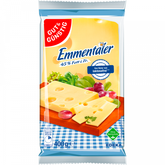 GUT&GÜNSTIG Emmentaler am Stück 45% Fett i.Tr. 400 g 