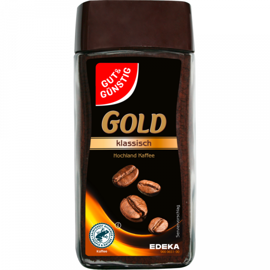 GUT&GÜNSTIG GOLD löslicher Bohnenkaffee, klassisch 100 g 