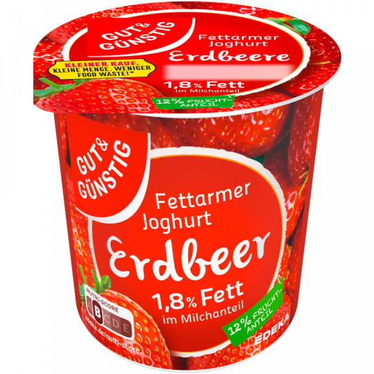 GUT&GÜNSTIG Fettarmer Fruchtjoghurt 1,8% Fett Erdbeere 150 g 