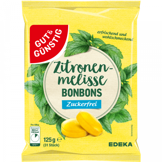 GUT&GÜNSTIG Zitonenmelisse-Bonbons zuckerfrei 125 g 